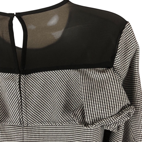 DRESS - Women's BCBGeneration Black/White Houndstooth Ruffle Sleeve Mini Dress. - Picture 11 of 16